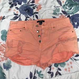Forever 21 High-Waisted Jean Shorts | Multiple Buttons | Trendy Vintage